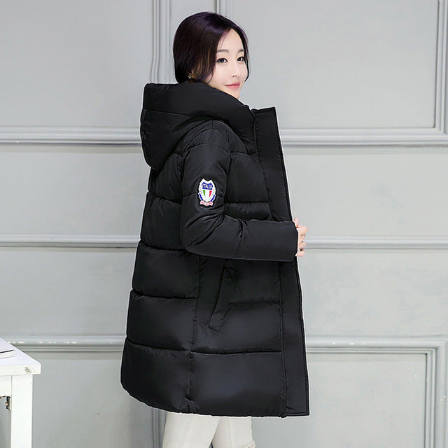 2017 venta caliente de las mujeres chaqueta de invierno con capucha mujer outwear algodón plus talla 3XL warm coat espesar jaqueta feminina señoras camperas