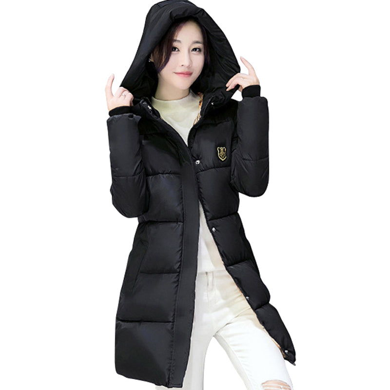 2017 venta caliente de las mujeres chaqueta de invierno con capucha mujer outwear algodón plus talla 3XL warm coat espesar jaqueta feminina señoras camperas