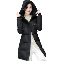 2017 venta caliente de las mujeres chaqueta de invierno con capucha mujer outwear algodón plus talla 3XL warm coat espesar jaqueta feminina señoras camperas