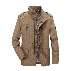 BETTONAL Otoño 4XL 100% Algodón Moda Bolsillos Cuello de Pie Masculino Chaqueta Ocasional de Los Hombres Rompevientos Chaquetas de la Capa 55087