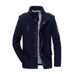 BETTONAL Otoño 4XL 100% Algodón Moda Bolsillos Cuello de Pie Masculino Chaqueta Ocasional de Los Hombres Rompevientos Chaquetas de la Capa 55087