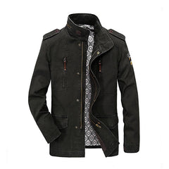 BETTONAL Otoño 4XL 100% Algodón Moda Bolsillos Cuello de Pie Masculino Chaqueta Ocasional de Los Hombres Rompevientos Chaquetas de la Capa 55087