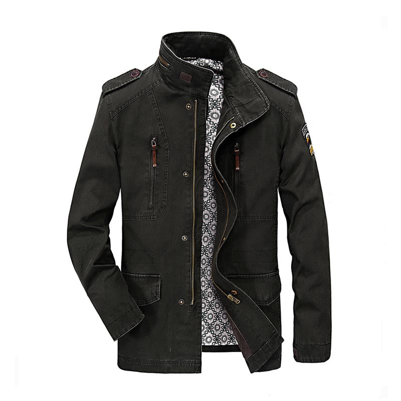 BETTONAL Otoño 4XL 100% Algodón Moda Bolsillos Cuello de Pie Masculino Chaqueta Ocasional de Los Hombres Rompevientos Chaquetas de la Capa 55087
