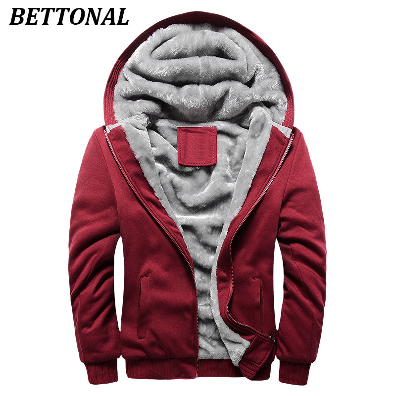 BETTONAL Otoño Invierno Masculina Moletom Cálido Terciopelo Grueso Sólido Hombres Sudadera Chándal chaqueta Soft Shell Hombres Sudaderas Y Sudaderas
