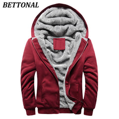 BETTONAL Otoño Invierno Masculina Moletom Cálido Terciopelo Grueso Sólido Hombres Sudadera Chándal chaqueta Soft Shell Hombres Sudaderas Y Sudaderas