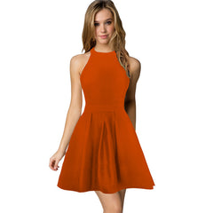 Berydress New Arrival Womens Cute Wedding Cocktail Sexy Nightclub Halter Neck Blackless A-Line Black Dress Short 2017