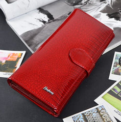Classic crocodile pattern cowhide leather  long design women wallet   genuine leather  japanned female wallet