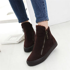 De las mujeres Del Tobillo de la Nieve Botas de Mujer Flock Zipper Invierno Cálido Zapatillas de Felpa Mujeres Casual Zapatos Sapato Feminino