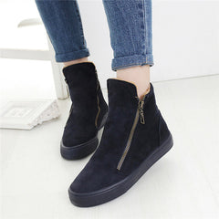 De las mujeres Del Tobillo de la Nieve Botas de Mujer Flock Zipper Invierno Cálido Zapatillas de Felpa Mujeres Casual Zapatos Sapato Feminino