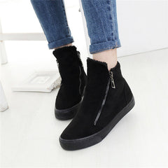 De las mujeres Del Tobillo de la Nieve Botas de Mujer Flock Zipper Invierno Cálido Zapatillas de Felpa Mujeres Casual Zapatos Sapato Feminino