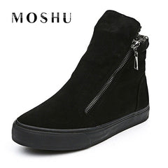 De las mujeres Del Tobillo de la Nieve Botas de Mujer Flock Zipper Invierno Cálido Zapatillas de Felpa Mujeres Casual Zapatos Sapato Feminino