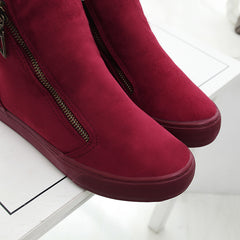 De las mujeres Del Tobillo de la Nieve Botas de Mujer Flock Zipper Invierno Cálido Zapatillas de Felpa Mujeres Casual Zapatos Sapato Feminino