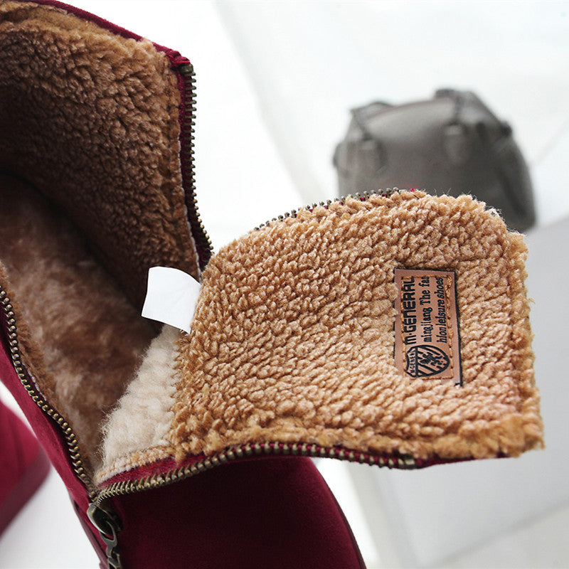 De las mujeres Del Tobillo de la Nieve Botas de Mujer Flock Zipper Invierno Cálido Zapatillas de Felpa Mujeres Casual Zapatos Sapato Feminino