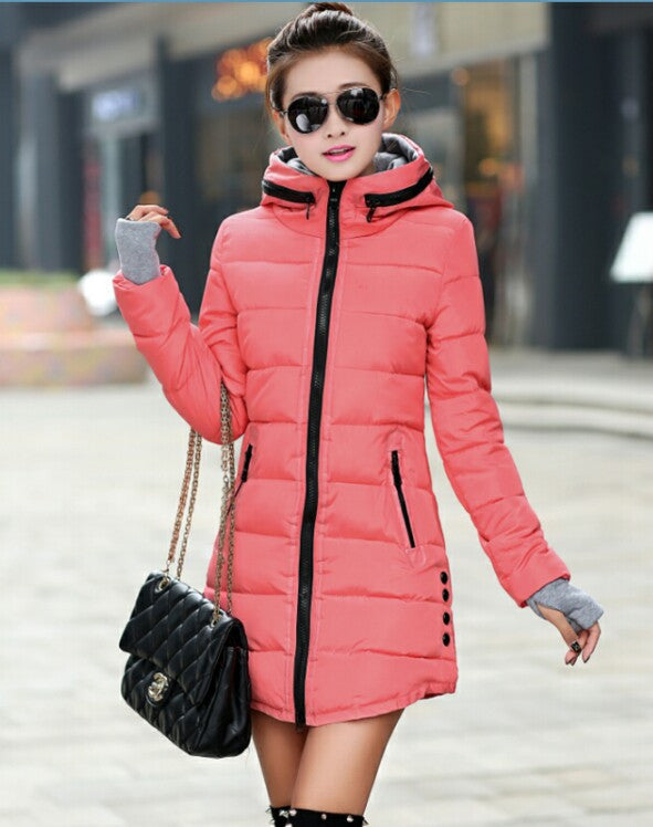 Women's cotton-padded jacket 2016 winter medium-long down cotton plus size jacket female slim ladies jackets and coats YG888