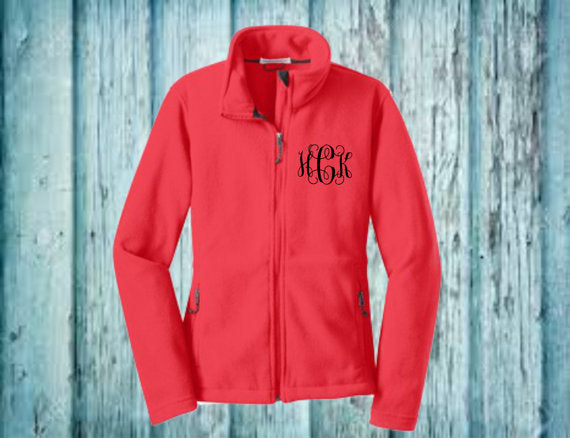 monogrammed jacket, monogrammed fleece jacket, monogrammed coat, fleece coat, personalized jacket, embroidered jacket