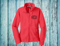 monogrammed jacket, monogrammed fleece jacket, monogrammed coat, fleece coat, personalized jacket, embroidered jacket