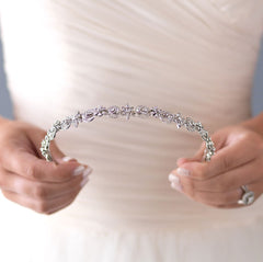 Antique Silver Bridal Headband, Art Deco Bridal Headband, Jeweled Wedding Headband, Vintage Rhinestone Headband, Vintage Headband ~TI-3158
