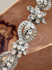 Antique Silver Bridal Headband, Art Deco Bridal Headband, Jeweled Wedding Headband, Vintage Rhinestone Headband, Vintage Headband ~TI-3158